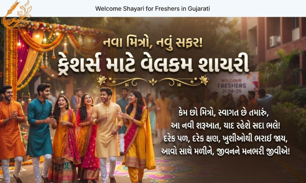 Welcome Shayari for Freshers in Gujarati
